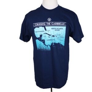 Royal Caribbean Mens Shirt Medium Blue Short Sleeve Cruise Souvenir Tourist Tee